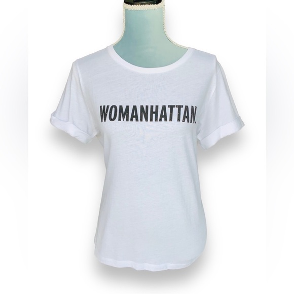 Kate Spade ‘Womanhattan’ Roll Sleeve T-Shirt White Sequined Size Medium - Picture 3 of 11